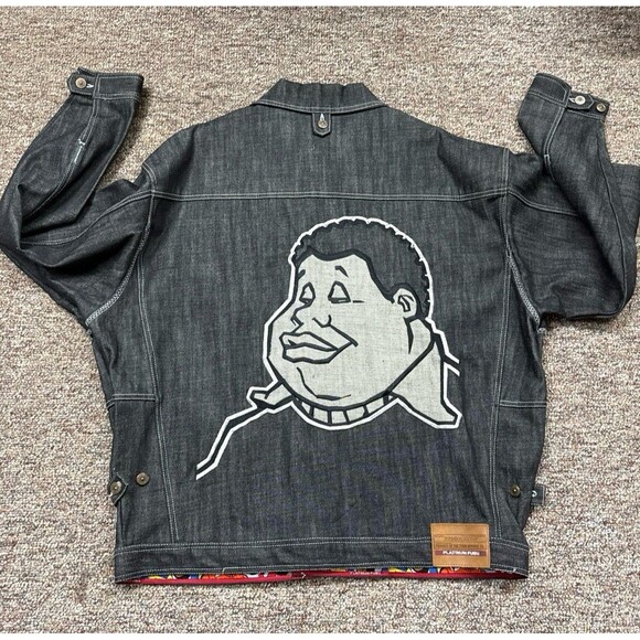 Vintage Platinum FUBU Fat Albert Black Denim Jean JacketXXXL New without tags